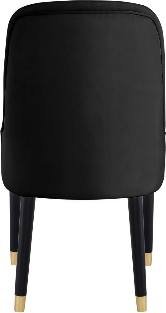 Omni Contemporary Dining Chair Set - Elegant Velvet Upholstery with Gold-Tipped Legs for Comfort