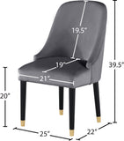 Omni Contemporary Dining Chair Set - Elegant Velvet Upholstery with Gold-Tipped Legs for Comfort
