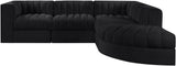 Rummi - Velvet Performance Fabric Upholstered 5 Piece Modular Sectional