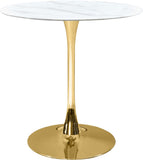 Tulip Contemporary Counter Height Table with Elegant Faux Marble Top for Stylish Small Spaces