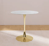 Tulip Contemporary Counter Height Table with Elegant Faux Marble Top for Stylish Small Spaces