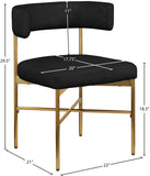 Rivage Dining Chair Set of 2 - Elegant Linen Upholstery with Brushed Gold Frame for Stylish Dining