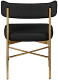 Rivage Dining Chair Set of 2 - Elegant Linen Upholstery with Brushed Gold Frame for Stylish Dining