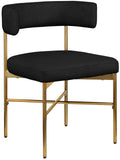 Rivage Dining Chair Set of 2 - Elegant Linen Upholstery with Brushed Gold Frame for Stylish Dining
