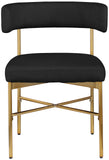 Rivage Dining Chair Set of 2 - Elegant Linen Upholstery with Brushed Gold Frame for Stylish Dining