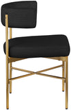 Rivage Dining Chair Set of 2 - Elegant Linen Upholstery with Brushed Gold Frame for Stylish Dining