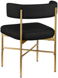 Rivage Dining Chair Set of 2 - Elegant Linen Upholstery with Brushed Gold Frame for Stylish Dining