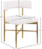 Rivage Dining Chair Set of 2 - Elegant Linen Upholstery with Brushed Gold Frame for Stylish Dining
