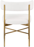 Rivage Dining Chair Set of 2 - Elegant Linen Upholstery with Brushed Gold Frame for Stylish Dining