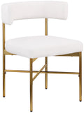 Rivage Dining Chair Set of 2 - Elegant Linen Upholstery with Brushed Gold Frame for Stylish Dining