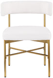 Rivage Dining Chair Set of 2 - Elegant Linen Upholstery with Brushed Gold Frame for Stylish Dining