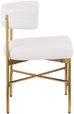 Rivage Dining Chair Set of 2 - Elegant Linen Upholstery with Brushed Gold Frame for Stylish Dining