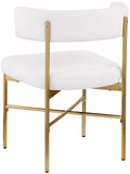Rivage Dining Chair Set of 2 - Elegant Linen Upholstery with Brushed Gold Frame for Stylish Dining