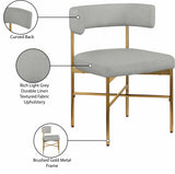 Rivage Dining Chair Set of 2 - Elegant Linen Upholstery with Brushed Gold Frame for Stylish Dining