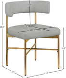 Rivage Dining Chair Set of 2 - Elegant Linen Upholstery with Brushed Gold Frame for Stylish Dining