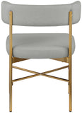 Rivage Dining Chair Set of 2 - Elegant Linen Upholstery with Brushed Gold Frame for Stylish Dining