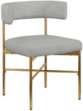Rivage Dining Chair Set of 2 - Elegant Linen Upholstery with Brushed Gold Frame for Stylish Dining