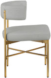Rivage Dining Chair Set of 2 - Elegant Linen Upholstery with Brushed Gold Frame for Stylish Dining