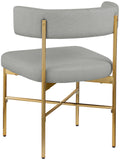 Rivage Dining Chair Set of 2 - Elegant Linen Upholstery with Brushed Gold Frame for Stylish Dining