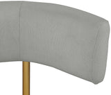 Rivage Dining Chair Set of 2 - Elegant Linen Upholstery with Brushed Gold Frame for Stylish Dining