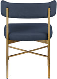 Rivage Dining Chair Set of 2 - Elegant Linen Upholstery with Brushed Gold Frame for Stylish Dining