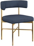 Rivage Dining Chair Set of 2 - Elegant Linen Upholstery with Brushed Gold Frame for Stylish Dining