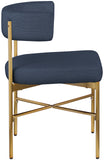 Rivage Dining Chair Set of 2 - Elegant Linen Upholstery with Brushed Gold Frame for Stylish Dining