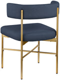 Rivage Dining Chair Set of 2 - Elegant Linen Upholstery with Brushed Gold Frame for Stylish Dining