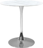 Tulip Contemporary Counter Height Table with Elegant Faux Marble Top for Stylish Small Spaces