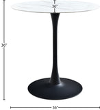 Tulip Contemporary Counter Height Table with Elegant Faux Marble Top for Stylish Small Spaces