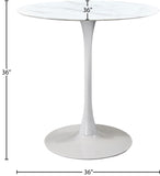 Tulip Contemporary Counter Height Table with Elegant Faux Marble Top for Stylish Small Spaces