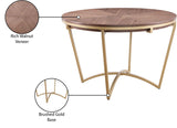 Eleanor Walnut Veneer Dining Table with Brushed Gold Base - Contemporary Design for Stylish Spaces
