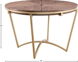 Eleanor Walnut Veneer Dining Table with Brushed Gold Base - Contemporary Design for Stylish Spaces