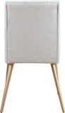 Eleanor Linen Textured Dining Chair Set - Elegant Wing-Back Design with Gold Legs for Modern Spaces