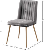 Eleanor Linen Textured Dining Chair Set - Elegant Wing-Back Design with Gold Legs for Modern Spaces