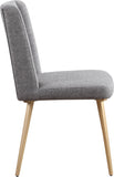 Eleanor Linen Textured Dining Chair Set - Elegant Wing-Back Design with Gold Legs for Modern Spaces