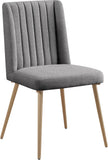 Eleanor Linen Textured Dining Chair Set - Elegant Wing-Back Design with Gold Legs for Modern Spaces
