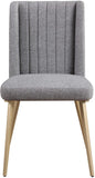 Eleanor Linen Textured Dining Chair Set - Elegant Wing-Back Design with Gold Legs for Modern Spaces