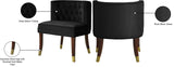 Perry Contemporary Dining Chair Set of 2 - Plush Comfort with Elegant Button Tufting & Gold Accents