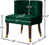 Perry Contemporary Dining Chair Set of 2 - Plush Comfort with Elegant Button Tufting & Gold Accents