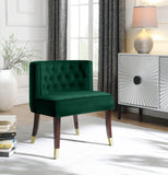 Perry Contemporary Dining Chair Set of 2 - Plush Comfort with Elegant Button Tufting & Gold Accents