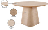 Bernada Dining Table - Elegant Mid-Century Design with Fluted Base for Stylish Gatherings