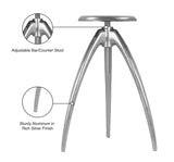 Clara Adjustable Contemporary Bar Stool – Sleek Aluminum Design for Modern Kitchen & Home Bar