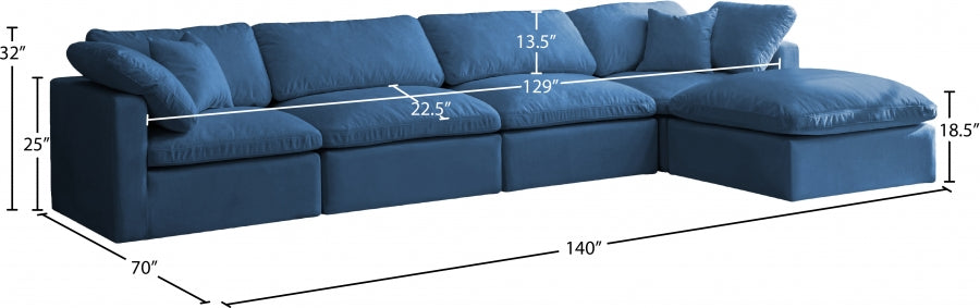 Plush Velvet Standard Comfort Modular Sectional