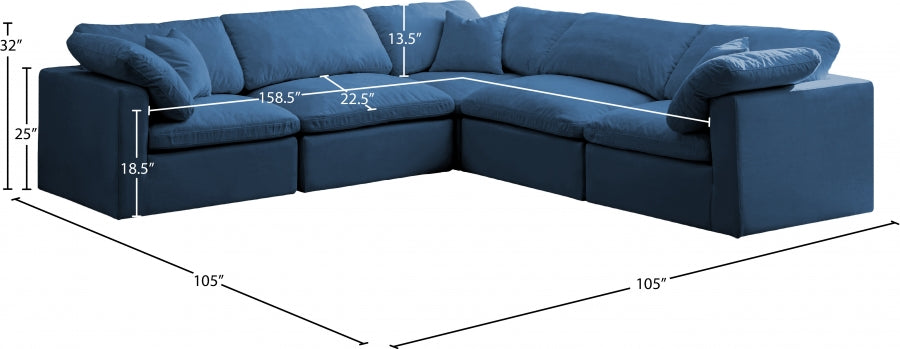 Plush Velvet Standard Comfort Modular Sectional