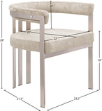 Marcello Dining Chair Set of 2 - Contemporary Velvet Seating with Durable Chrome Frame for Modern Homes