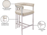 Marcello Counter Stool Set of 2 - Elegant Velvet Seating with Durable Chrome Frame for Modern Homes