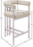 Marcello Counter Stool Set of 2 - Elegant Velvet Seating with Durable Chrome Frame for Modern Homes