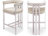 Marcello Counter Stool Set of 2 - Elegant Velvet Seating with Durable Chrome Frame for Modern Homes