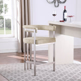 Marcello Counter Stool Set of 2 - Elegant Velvet Seating with Durable Chrome Frame for Modern Homes